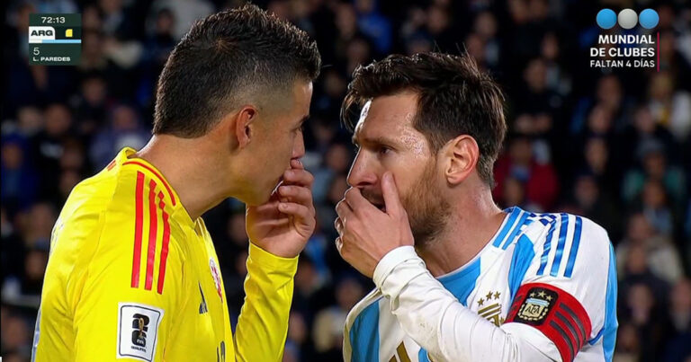 El picante cruce entre Lionel Messi y James Rodríguez en Argentina vs Colombia: “Vos hablás mucho”