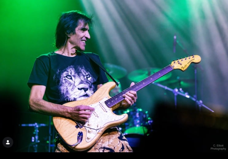 Felipe Staiti, guitarrista de Los Enanitos Verdes, tocando en un escenario.