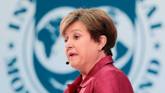 Kristalina Georgieva, directora gerente del FMI, durante una conferencia.