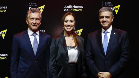 Referentes del PRO durante la cena anual de la Fundación Pensar en La Rural, Palermo.