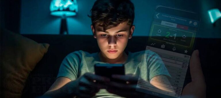 Adolescentes usando teléfonos móviles, en el marco de una campaña de prevención de apuestas online