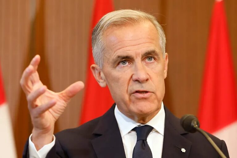 El primer ministro de Canadá, Mark Carney, durante su discurso en el Parlamento Europeo