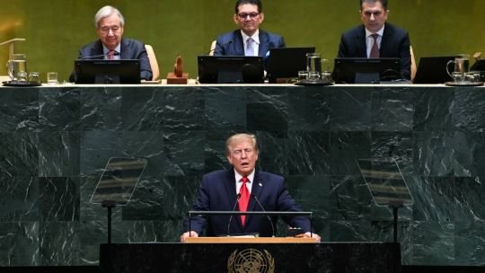 Donald Trump durante su discurso en la 81ª Asamblea General de las Naciones Unidas en Nueva York